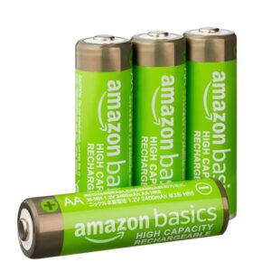 Pilas AA recargables de alta capacidad de Amazon Basics - Paquete de 4