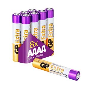 Pilas alcalinas GP AAAA (LR61) 1,5V - Pack de 8 unidades para lápices táctiles, dispositivos médicos y linternas.