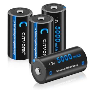 Pilas recargables CITYORK de 5000 mAh NiMH con caja de almacenamiento para linternas LED y juguetes