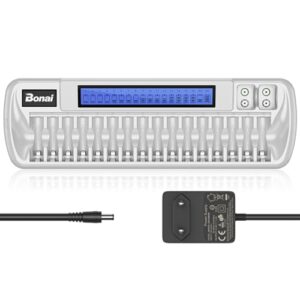 Cargador de Pilas Universal BONAI LCD 18 Ranuras: AA AAA Ni-MH Ni-CD y 9V Li-Ion - Inicio