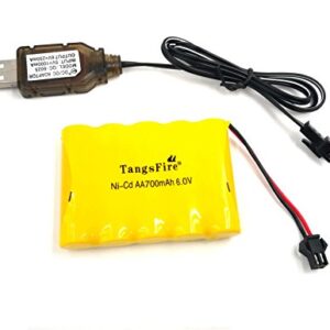 Batería recargable 6V 700mAh AA Ni-CD para juguetes y power bank - Inicio SM 2P Plug + Cargador