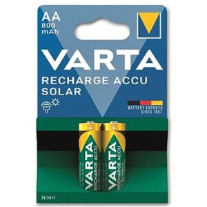 Pilas recargables VARTA AA Recharge Accu Solar, paquete de 2, 800 mAh Ni-MH, para luces solares de jardín