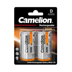 Pilas recargables Camelion 17025220: Blíster de 2 acumuladores R20, tipo D, 2500 mAh