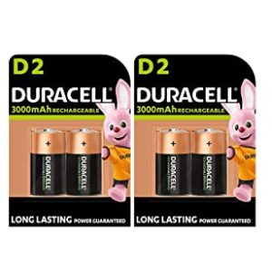 Baterías recargables Duracell D 3000 mAh (4 pilas) - Paquete de 2 blísters