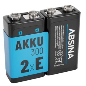 Pilas 9V Recargables Absina 2X - Baja Autodescarga - NiMH - 270mAh