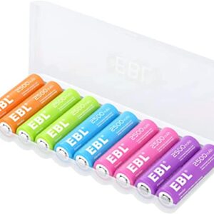 Pilas Recargables AA Ni-MH Arco Iris 2500mAh de EBL