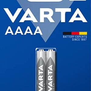 Pilas alcalinas AAAA Varta: paquete de 2 unidades, color gris