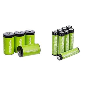 Pilas recargables AmazonBasics C y AAA de 1.2V, 5000mAh (4+8) - Ni-MH