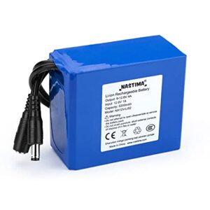 Batería Recargable NASTIMA de 12V 5200mAh CC para Cámaras Inalámbricas, Videocámaras y más