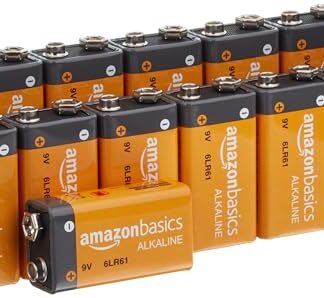 Pilas alcalinas de 9V Amazon Basics: paquete de 12, ideal para uso diario