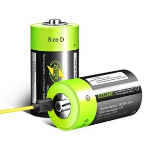 Pilas Recargables USB D Baterías - 2 Pack - 1.5V / 4000mAh - Eco-Friendly y Sin Efecto Memoria