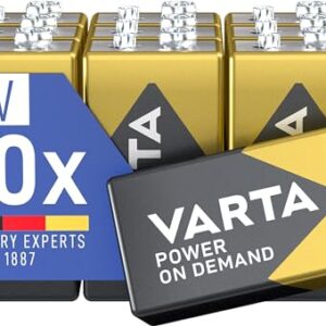 Pilas VARTA 9V: Paquete de 10, Alcalinas, Potentes y Flexibles [Exclusivo en Amazon]