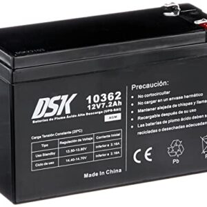Batería DSK AGM Sellada 12V 7,2Ah para UPS, Vehículos y Patinetes Eléctricos - Inicio