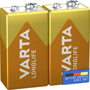 Pilas Varta 9V Longlife 6LR61: paquete de 2 unidades para detectores de incendios y humo
