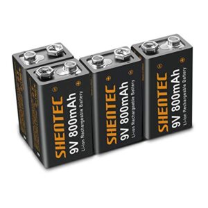 Baterías recargables Shentec 9V 800mAh para alarmas, dispositivos médicos y juguetes