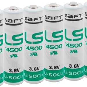 Pack de 6 pilas Saft LS 14500 3,6v de litio en color blanco