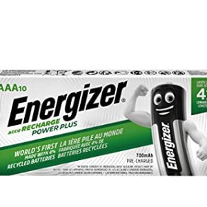 Pack de 10 Pilas Recargables AAA Energizer - Capacidad 700 mAh, LR03 1.2 V, NiMH