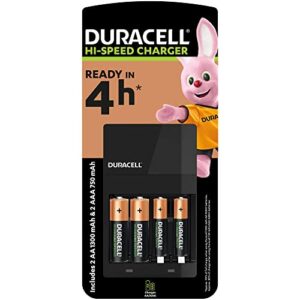 Cargador de batería Duracell CEF14 con baterías recargables AA+AAA - ¡Carga en 4 horas!