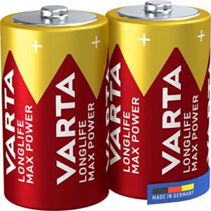 Pilas VARTA D Mono, 2 unidades, Longlife Max Power, Alcalinas 1,5V - Para cámaras y dispositivos electrónicos