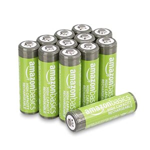 Pilas AA recargables de alta capacidad Amazon Basics, 2400 mAh (paquete de 12)