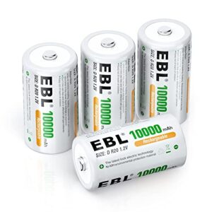 Pilas recargables EBL D Ni-MH 1.2V 10000mAh - Pack de 4 unidades