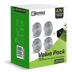 Cargador de batería recargable EEMB LIR2032 para llave de control remoto - 4pcs 3,7v 45mah