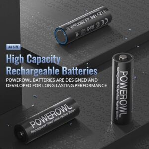 Pilas Recargables AA de Alta Capacidad POWEROWL 2800mAh - 16 Piezas