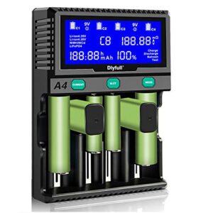 Cargador rápido de pilas recargables 18650 de Inicio con pantalla LCD
