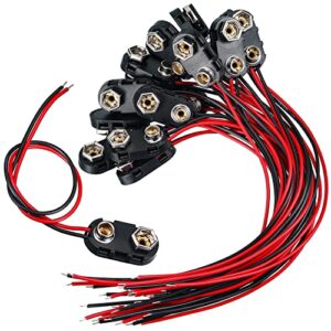 Conector de Batería 9V GTIWUNG: 20 Piezas con Cable de 15cm - Negro