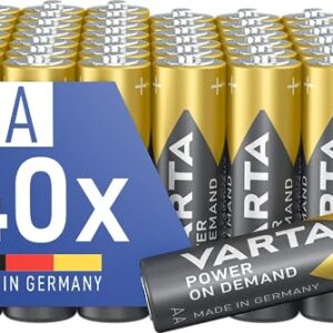 Pilas AA VARTA Power on Demand de 40 unidades, alcalinas 1,5V, para accesorios de ordenador y dispositivos Smart Home - Exclusivo en Amazon