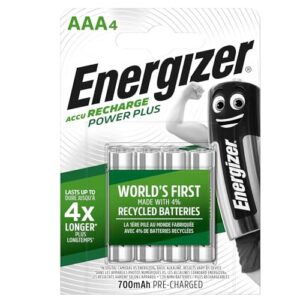 Pilas AAA recargables Energizer: Pack de 4, 700 mAh, precargadas