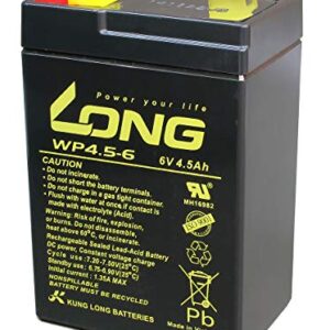 Batería de repuesto 6V 4.5Ah para coches Peg Perego, Feber, Injusa, Smoby - Diamec - Sustituye 4Ah, 5Ah, 6V Lead-Acid