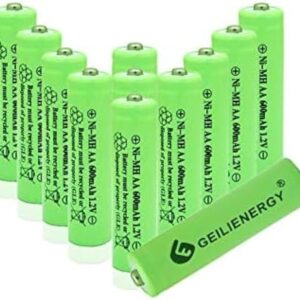 Pilas recargables NiMH AA 600 mAh 1,2V para luces solares, jardín y más - Paquete de 12 unidades de inicio.