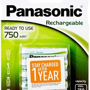 Batería recargable Panasonic AAA 750mAh NiMH 4-BL - Blanco