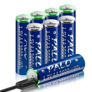 Pilas recargables de litio AA Mspalocell USB-C - 8 unidades, 3600 mWh, 1,5 V