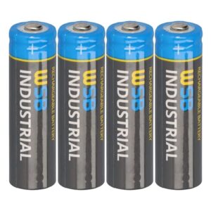 Pilas solares recargables WSB Mignon AA - 4 unidades - 3,2V 1,92Wh LiFePo4 - Alto rendimiento - Especial para lámparas y luces solares