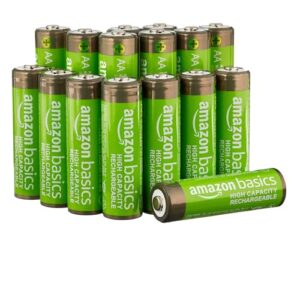 Pilas AA recargables de alta capacidad de Amazon Basics, 2400 mAh (paquete de 16) - Precargadas