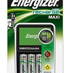 Cargador de pilas Energizer MAXI para 4 AA y AAA, 2000 mAh con indicador de carga y auto-desconexión