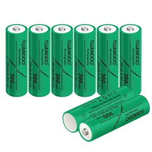 Pilas recargables AA 300 mAh, HR6 para luces solares de jardín al aire libre, precargadas - Paquete de 8 (Marca Inicio)